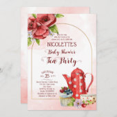 Tee Party Baby Dusche Einladung Vorlage (Vorne/Hinten)