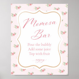 Tee Party Baby Dusche Momosa Bar Poster