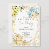 Tee Party Baby Duwer Gender Neutral Baby Brewing Einladung (Vorderseite)