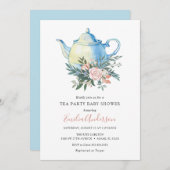 Tee-Party Baby Shower Einladung (Vorne/Hinten)