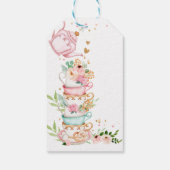 Tee Party Baby wird Girl Pink Babydusche brauen Geschenkanhänger (Rückseite)