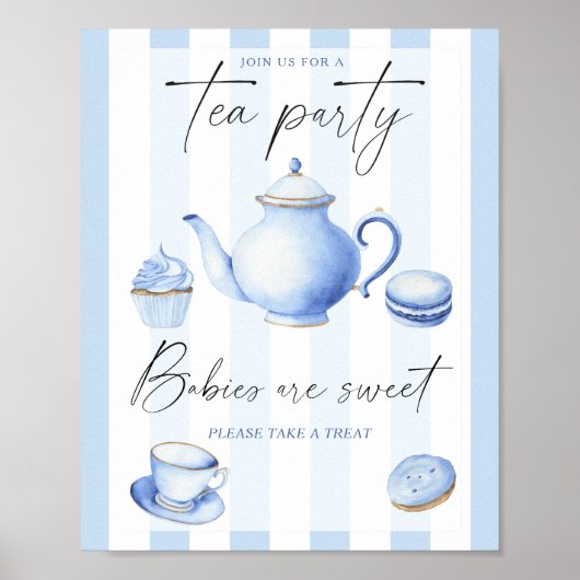 Tee-Party Babydusche Babies sind süß Poster (Vorne)