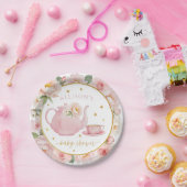 Tee-Party Babydusche Blumenpapier Teller (Party)