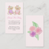 Tee-Party Babydusche Buchungskarte Begleitkarte (Vorne/Hinten)