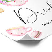 Tee-Party-Babydusche - Getränke Poster (Ecke)