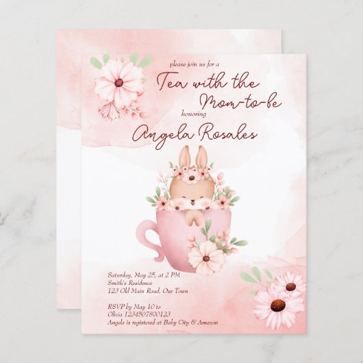 Tee-Party Babydusche in einem Tasse-Budget laden (Vorne/Hinten)