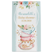 Tee Party Babydusche Kleine Geschenktüte (Rückseite)