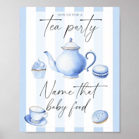 Tee-Party-Babydusche - Name dieses Babynahrung Poster (Vorne)
