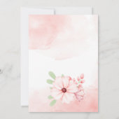 Tee-Party Babydusche niedlich rosa Hase in einer T Einladung (Rückseite)