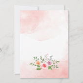 Tee-Party Babydusche niedlich rosa Teddy in einer Einladung (Rückseite)