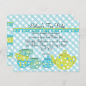 Tee-Party Bedotted Einladung (Vorne/Hinten)