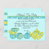 Tee-Party Bedotted Einladung (Vorne/Hinten)