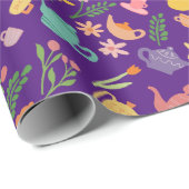 Tee Party Birthday Bridal Ostern Frühlingsflora Geschenkpapier (Rolleneckpunkt)