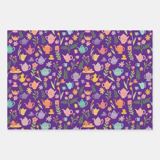 Tee Party Birthday Bridal Ostern Frühlingsflora Geschenkpapier Set (Vorderseite 2)