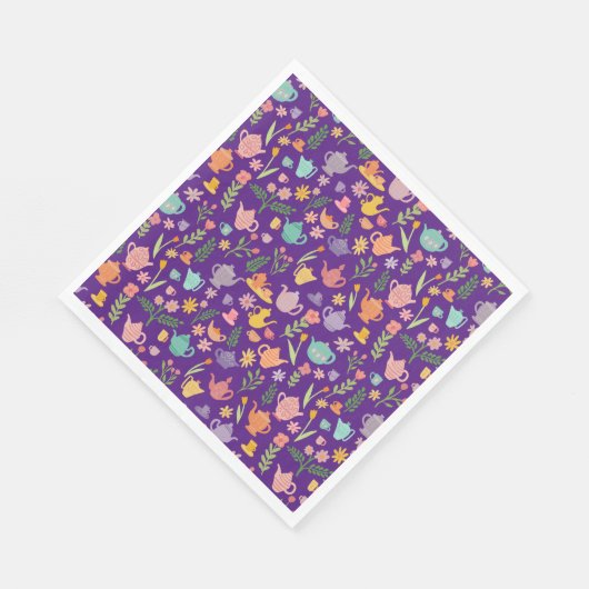 Tee Party Birthday Bridal Ostern Frühlingsflora Serviette (Ecke)