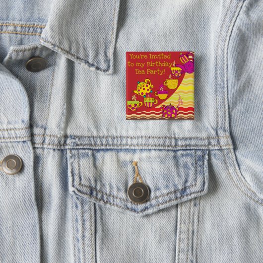 Tee Party Birthday Button (Beispiel)