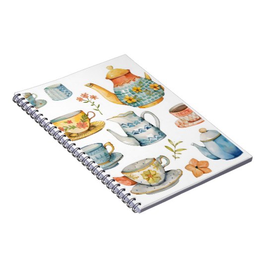 Tee-Party - Blank-Notebook Notizblock (Rechte Seite)