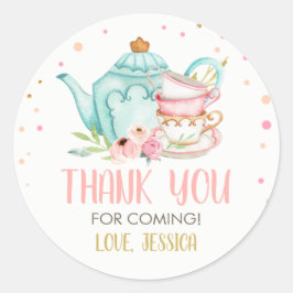 Tee Party Blue Baby Duwer Gefallen Brewing Floral  Runder Aufkleber