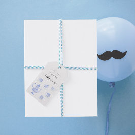 Tee Party Blue China White Lace Boy Baby Dusche Geschenkanhänger