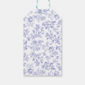 Tee Party Blue Floral Brautparty Gefallen Geschenkanhänger (Rückseite)