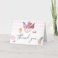 Tee-Party-Blume Babydusche Danke