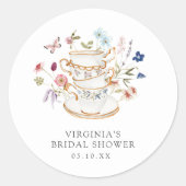 Tee-Party-Brautparty-Aufkleber Runder Aufkleber (Vorderseite)