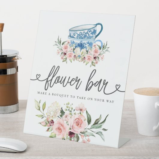 Tee Party Brautparty Blume Bar Sockelschild (In Situ)