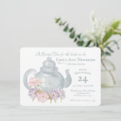 Tee-Party Brautparty Blumenkohl Tee Einladung (Stehend Vorderseite)