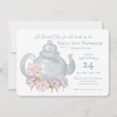 Tee-Party Brautparty Blumenkohl Tee Einladung (Vorderseite)