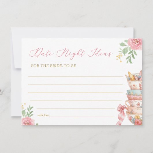 Tee-Party-Brautparty Einladung (Vorderseite)