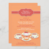 Tee-Party-Brautparty Einladung (Vorne/Hinten)