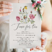 Tee-Party-Brautparty. Elegant Roses & Bird Einladung