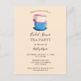 Tee-Party Brautparty Elegante Niedlich Nachmittags Postkarte