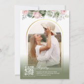 Tee-Party-Brautparty in grün rosa Farbe Einladung (Rückseite)