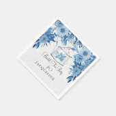 Tee Party Brautparty Navy Blue n White Floral Serviette (Ecke)