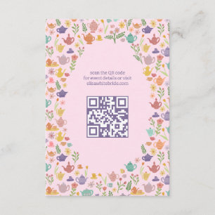 Tee Party Brautparty Niedlich CUSTOM QR Code Begleitkarte