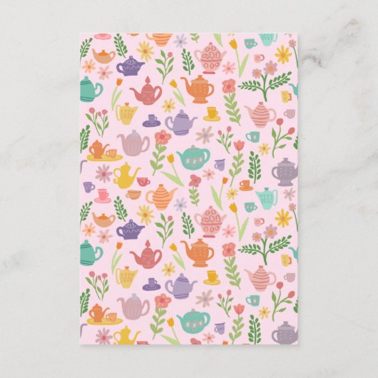 Tee Party Brautparty Niedlich CUSTOM QR Code Begleitkarte (Rückseite)