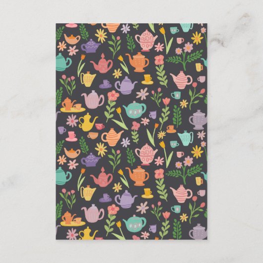 Tee Party Brautparty Niedlich CUSTOM QR Code Begleitkarte (Rückseite)