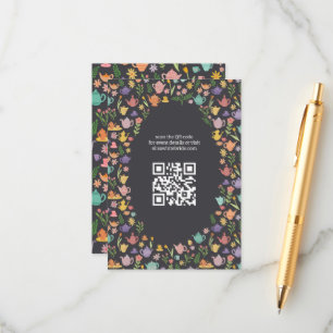 Tee Party Brautparty Niedlich CUSTOM QR Code Begleitkarte