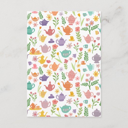 Tee Party Brautparty Niedlich CUSTOM QR Code Begleitkarte (Rückseite)