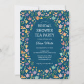 Tee Party Brautparty Niedlich CUSTOM QR Code Einladung (Vorderseite)