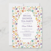 Tee Party Brautparty Niedlich CUSTOM QR Code Einladung (Vorderseite)