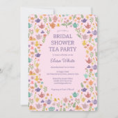 Tee Party Brautparty Niedlich CUSTOM QR Code Einladung (Vorderseite)