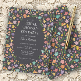 Tee-Party-Brautparty Niedlich farbenfroh CUSTOM Einladung