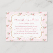 Tee-Party Brautparty Rezept Anfrage Begleitkarte (Vorderseite)