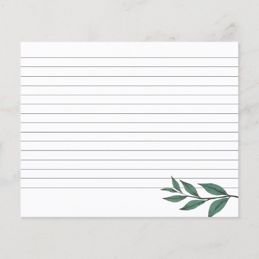 Tee-Party-Brautparty Rezept-Karte (Rückseite)