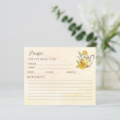 Tee-Party Brautparty Rezept Karte (Stehend Vorderseite)