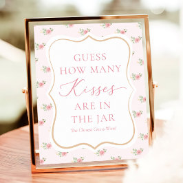 Tee-Party Brautparty schätzt wie viele Küsse Poster