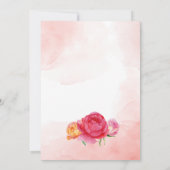 Tee-Party-Brautparty-Teetasse mit Blume rosa Einladung (Rückseite)