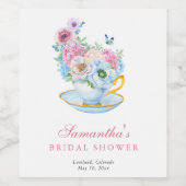 Tee-Party-Brautparty Weinetikett (Einzelnes Label)